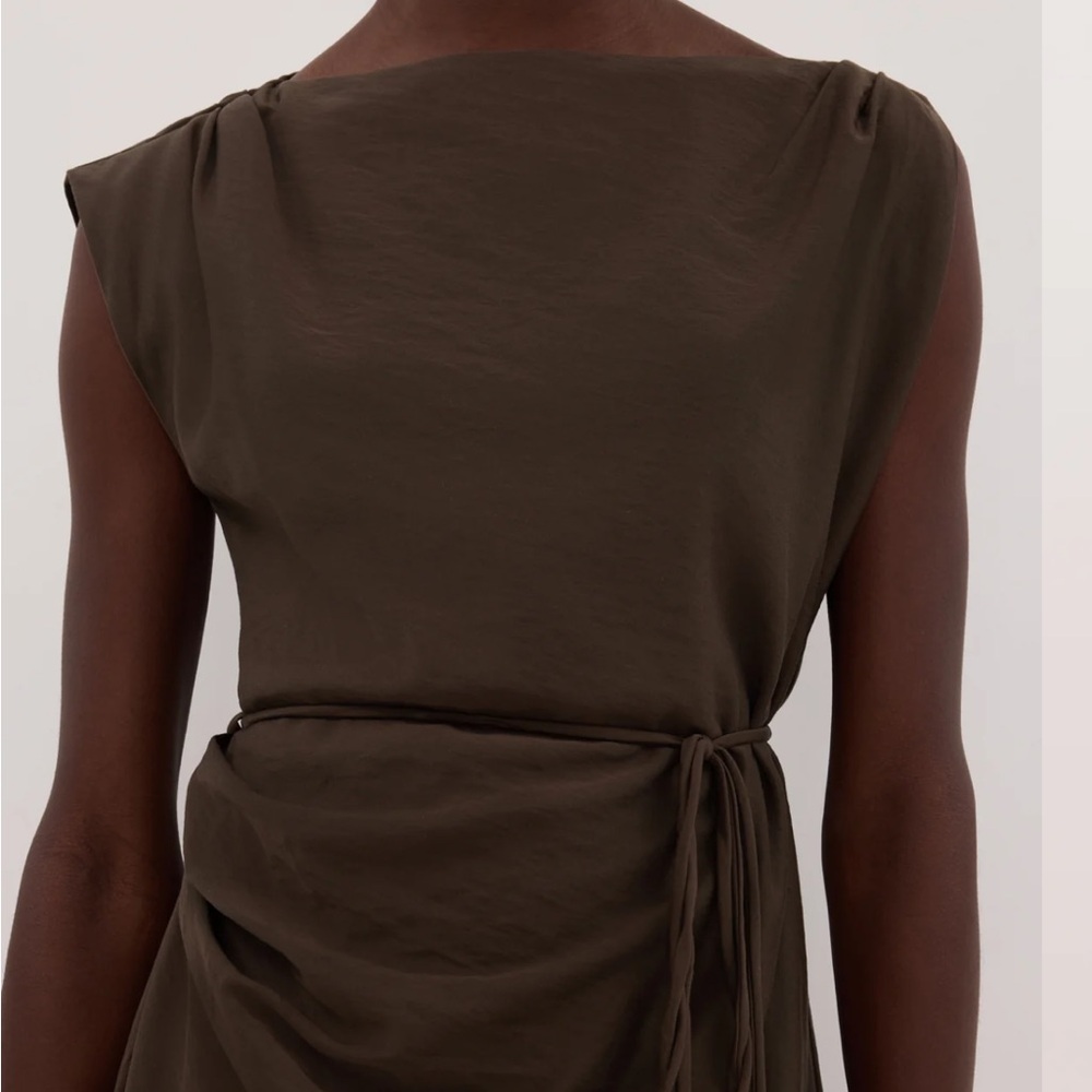 DISSH Marmo chocolate draped mini dress - Picture 2 of 5